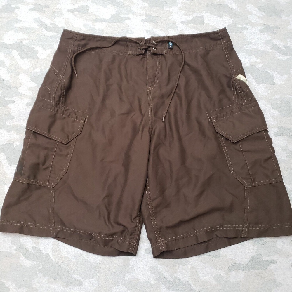 Rossignol‎ Cargo Board Shorts Men's 2XL Brown Lightweight Drawstring Pockets